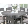 thumbnail image 6 of Miekor Furniture Contemporary 7pc Counter Height Dining Set Gray Table w Lazy Susan Built-in Leaf 6x High Chairs Kitchen Dining Room Storage Space Furniture MK0148, 6 of 12