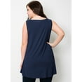 thumbnail image 5 of Made by Johnny Women's Solid Sleeveless Tunic for Leggings Swing Flare Tank Tops S-5XL Plus Size XL NAVY, 5 of 6