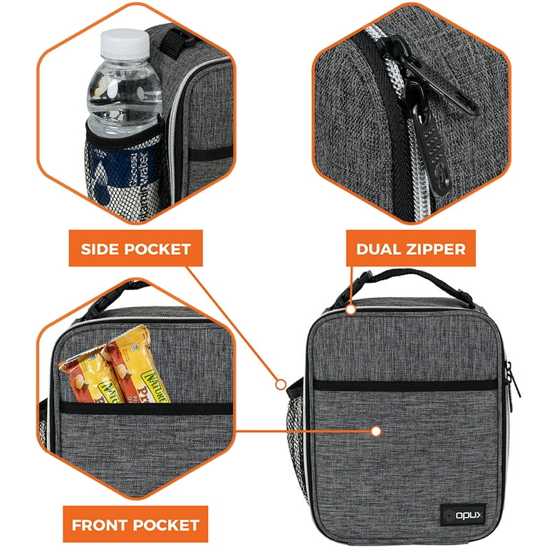 Opux Insulated Lunch Box for Men Women Adult, Compact Lunch Bag for Kids Boys Girls Teens, Soft Lunch Cooler Bag for Work School, Leakproof Small