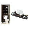Espresso Bathroom Storage Value Bundle Includes Space Saver, Bathtub Caddy, Toilet Paper Cabinet