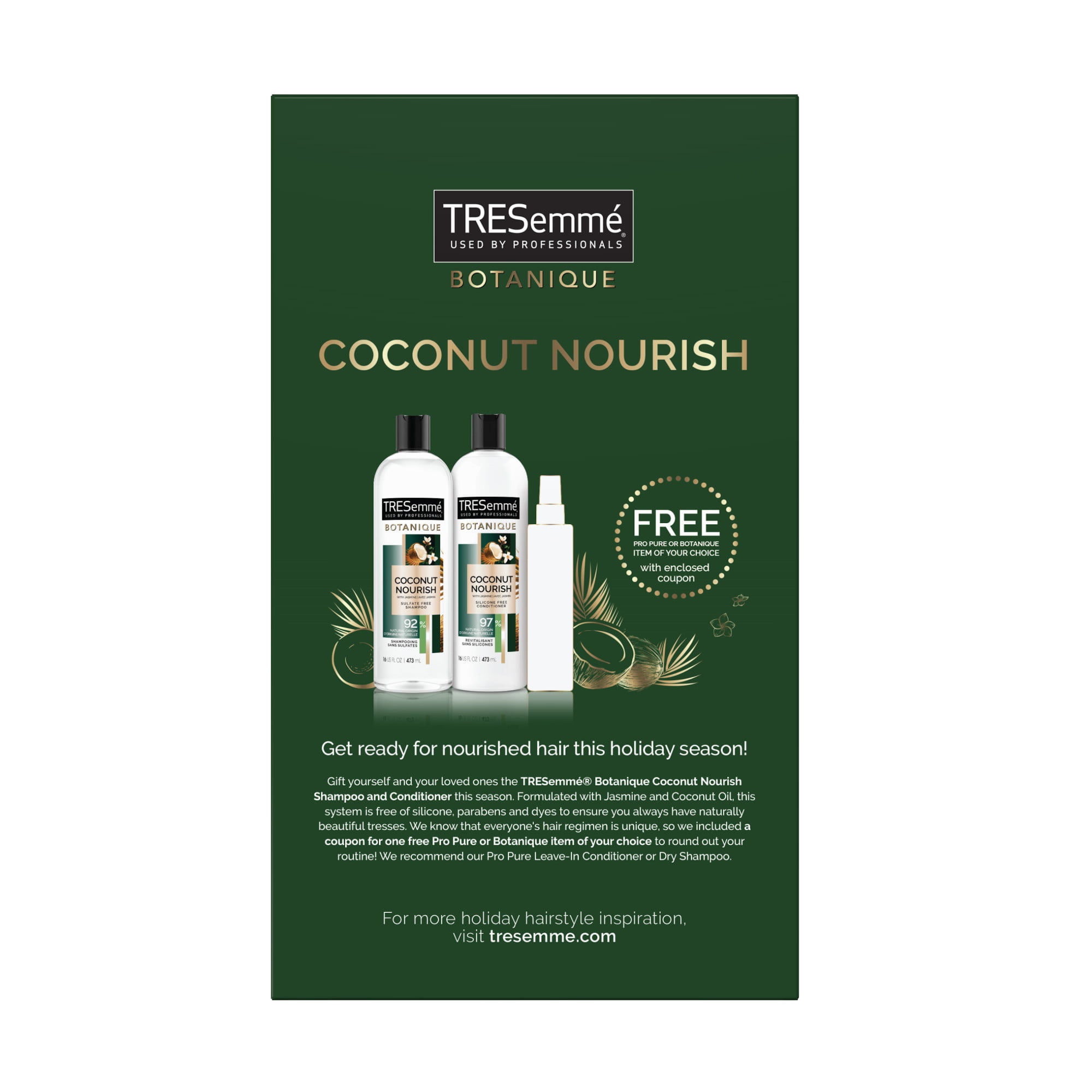 17 Value) Tresemme Botanique Gift (Shampoo Holiday Ct Nourish & 2 Conditioner) Set Coconut