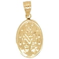 thumbnail image 4 of 14k Yellow Gold, Miraculous Virgin Mother Mary Pendant Charm Oval 10mm Wide, 4 of 6