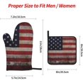 thumbnail image 3 of Oven Mitts and Pot Holders Sets of 4, Vintage American Flag Kitchen Gloves for Cooking Baking Stars and Strips Hot Pads BBQ Potholders, 3 of 6