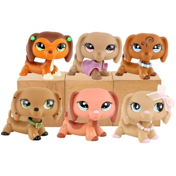 Minilpsshop Random 1PC Cartoon Animal Figures Toys,Dachshund Random Surprise Blind Box,with Accessories,Bobble-head Sausage Dog #675#932#2046#640#909 No#