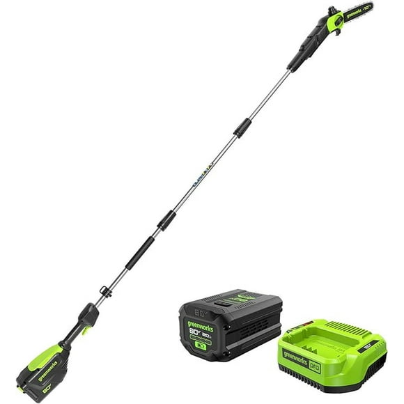 Greenworks 80V 10" Brushless Pole Saw, 2.0Ah Battery and Charger Included