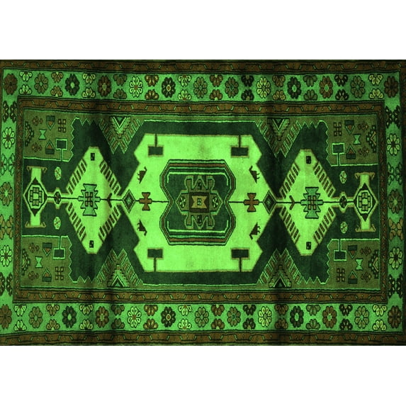 Ahgly Company Indoor Rectangle Persian Green Traditional Area Rugs, 3' x 5'