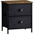 thumbnail image 4 of Sorbus Nightstand - 2 Drawer Fabric Dresser, Small Dressers for Bedroom, Storage Organizer Dresser for Home, Hallway, Office, College Dorm, Steel Frame, Rustic Wood Top, (Black), 4 of 7