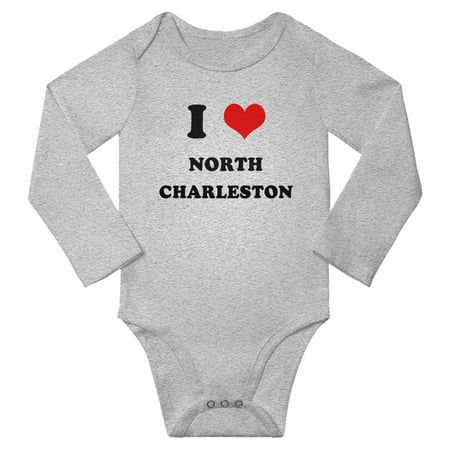 

I Heart North Charleston Love Baby Long Romper (Gray 6-12 Months)