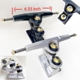 thumbnail image 3 of Skateboard Trucks 6.25 Inch (2 Pieces Trucks) Skateboard Riser Pads Bushings Mounting Hardware Set for Longboard Decks Cruiser Skate Board White, 3 of 4