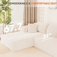 thumbnail image 3 of Homall 108" Sectional Sofa Boneless Cloud Couch with L-Shape Chaise Modular Sofa Couch with Deep Seat No Assembly for Living Room,Studio,Apartment,Corduroy Beige, 3 of 9