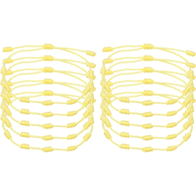 10 Pcs Adjustable Cord Bracelet String, 7 Knot Good Luck Handmade Braided String Protection for Women DIY Wrist Jewelry Making, 13-26cm Long