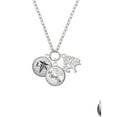 thumbnail image 2 of Delight Jewelry Silvertone Domed Black LPN Let Things Go Fall Zoey Charm Necklace, 28", 2 of 4