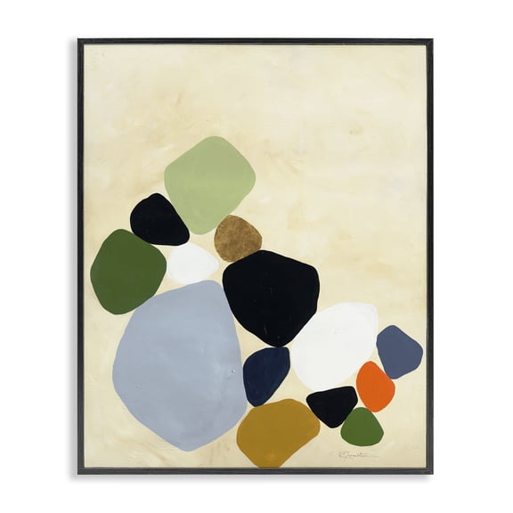 Stupell Industries Contemporary Balanced Shapes Cluster Black Framed Giclee Art, 11 x 14, by Ruth Fromstein