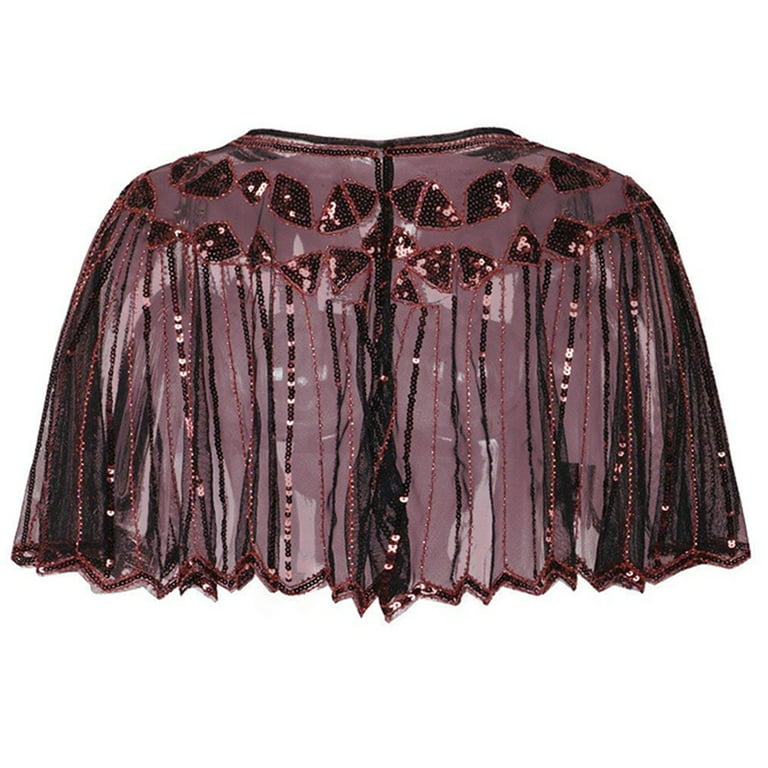 Fulijie Wedding Black Lace S Poncho,Bolero Jackets For Evening Dresses,Womens Boleros For Evening Dresses,Shrugs & Boleros,Women's 1920s Shawl Beaded