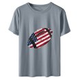 thumbnail image 6 of Dyegold Summer Tops for Women 2023 Trendy, Dressy Blouses for Women American Flag 4th July Graphic T-Shirts Round Neck Short Sleeve Basic Loose ​Tops Tee Tunic, 6 of 6