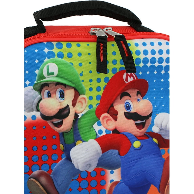 Super Mario Bros Boy's Girl's Soft Insulated School Lunch Box (Multicolor, One Size)