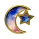 thumbnail image 5 of Bandeja decorativa para servir Ramadán, bandeja de comida de madera, regalo versátil, bandeja de luna y estrella. Oro rosa azul, 5 of 9