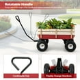 thumbnail image 4 of Topcobe Garden Cart with Wood Railing and Pneumatic Wheels, Garden Cart Utility Wagon, 4 of 8