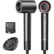 High Speed Ionic Hair Dryer with 160000 RPM Motor, 500M Negative Ions, Smart Heat Control, Low Noise, Lightweight, Includes Magnetic Diffuser and Nozzle