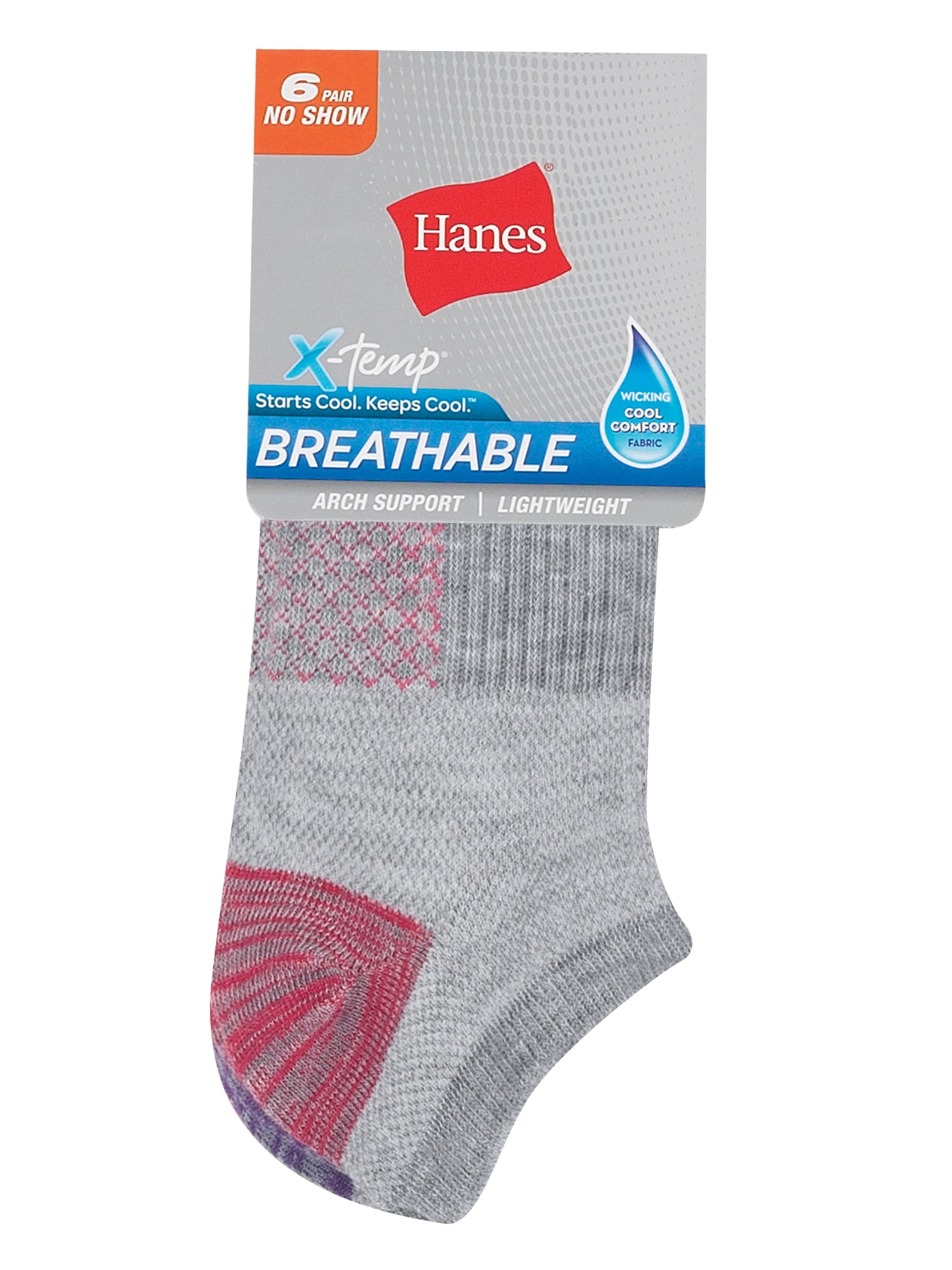 Hanes Women's Breathable Lightweight No Show Socks, 6 Pack - Walmart.com