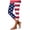 White, variant on Women's 4th of July Leggings Stripe Star Print Color Block Lifting Fitness Running Pants White S