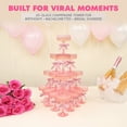 thumbnail image 3 of Acrylic Champagne Tower – 20-Piece Stackable Coupe Glass Set - 7 oz, Pink Plastic Champagne Tower for Weddings & Parties, 3 of 6