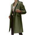 thumbnail image 2 of Wool Blend Overcoats for Women Long Trench Coat Notched Collar Windbreaker Button Down Winter Outerwear, 2 of 5