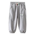 thumbnail image 2 of Boys Cotton Sweatpants Baggy Loose Casual Joggers Elastic Waist Drawstring Active with Pockets Kids School Uniform Trousers, 2 of 4
