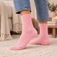 thumbnail image 2 of MKOSPLRT Ladies Cozy Mid‑Calf Floor Sleeping Socks Thick Plush Flannel Fleece Winter Thermal House Socks Hot Pink Soft Warm Casual Home Socks Cold Season Daily Wear, 2 of 7