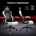 thumbnail image 3 of GTPLAYER Video Gaming Chair,Ergonomic Gaming Chair with Flip-Up Armrests,Comfortable Desk Chair with Adjustable Height,Computer Chair with Built-in Lumbar Support, Recliner with 360° Swivel (White), 3 of 8