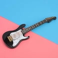 thumbnail image 3 of 14cm Mini Wooden Electric Guitar Delicate Decoration Model Collection with Stand (Black), 3 of 3