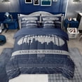 thumbnail image 2 of Feelyou Kids Rugby Twin Bedding Sets 7pcs for Boys, Dallas Football Bedding Comforter Set, American Football Print Sheet Sets, Gray Navy Blue Home Decor, 2 of 7