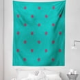 thumbnail image 1 of Teal Tapestry, Hand Drawn Pink Wild Flowers Pattern on Teal Background Flora Theme Nature Inspired, Fabric Wall Hanging Decor for Bedroom Living Room Dorm, 5 Sizes, Teal Hot Pink, by Ambesonne, 1 of 1