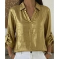 thumbnail image 2 of Mujeres de Verano Tops Casual Cuello Redondo Botón Decorado Manga Corta Superior, Ligera Blusa Cómoda para el Uso Diario, Camisas Y Tops de Moda, 2 of 5