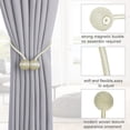 thumbnail image 2 of Abrazaderas magnéticas para cortinas, modernas, con hebillas y cuerdas tejidas para cortinas de ventana (paquete de 2, beige), 2 of 5