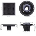 thumbnail image 3 of 4 Inch 6 Inch 304 Stainless Steel Square Shower Floor Drain With Flange Black, 3 of 6