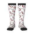 thumbnail image 2 of Picia Women Crew Soft Moisture-wicking Socks Red Snake Pattern Design Cotton Socks, One Size fit All, 2 of 9