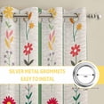 thumbnail image 6 of Spring Floral Kitchen Curtains Window Panels, Colorful Summer Flowers Vintage Botanical Insulated Window Treatment Curtain, Grommet Curtains for Bedroom/Living Room/Bathroom, 2 Piece 52"Wx72"L, 6 of 8