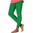 thumbnail image 3 of lcziwo St Patricks Day Leggings for Women Casual Stretchy High Waisted Yoga Pants Fashion Shamrock Print Running Leggings Full Length Tight Trousers Green M, Lightening Sales, 3 of 5
