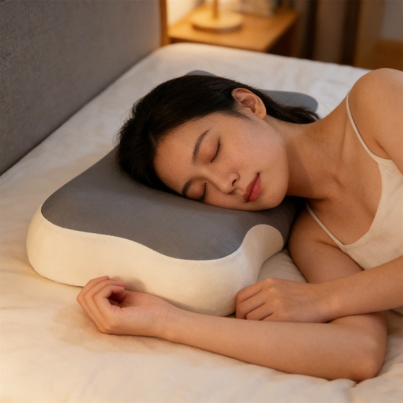 Ergonomic Cloud-Shaped Side Sleeper Pillow With Cervical Support And Pressure-Relief Core, Contoured Neck And Shoulder Relief, Therapeutic Soft Support For Better Posture And Morning Comfort