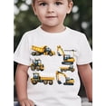 thumbnail image 1 of Camiseta de camión de construcción: gráfico "Nunca se tienen demasiados camiones de construcción", manga corta, cuello redondo, estilo casual, ligera y cómoda, diseño divertido para niños y niñas, r, 1 of 5