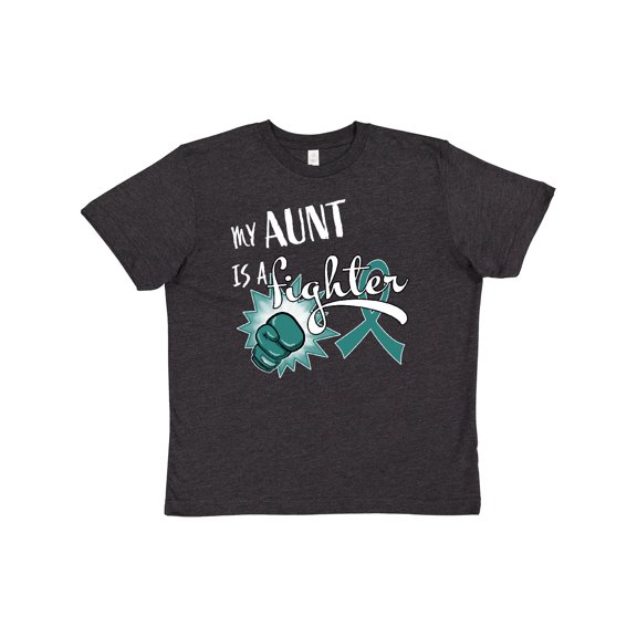 Inktastic Ovarian Cancer Awareness My Aunt is a Fighter Youth T-Shirt