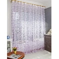 thumbnail image 3 of Bidobibo Leaf Embroidered Sheer Panel Long Window Crushed Gauze Room Curtain Voile Tulle Window Drapery Rod Pocket, 3 of 7