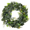 thumbnail image 1 of Corona de eucalipto artificial para puerta de entrada, corona de puerta de primavera, corona de eucalipto de verano para boda, 1 of 8