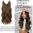 thumbnail image 3 of GFDYREE Invisible Wire Clip Hair Extensions, Chestnut Brown Hair Extensions with Adjustable Size 4 Secure Clips, 20 Inch Wavy Hair Pieces for Women, 3 of 6