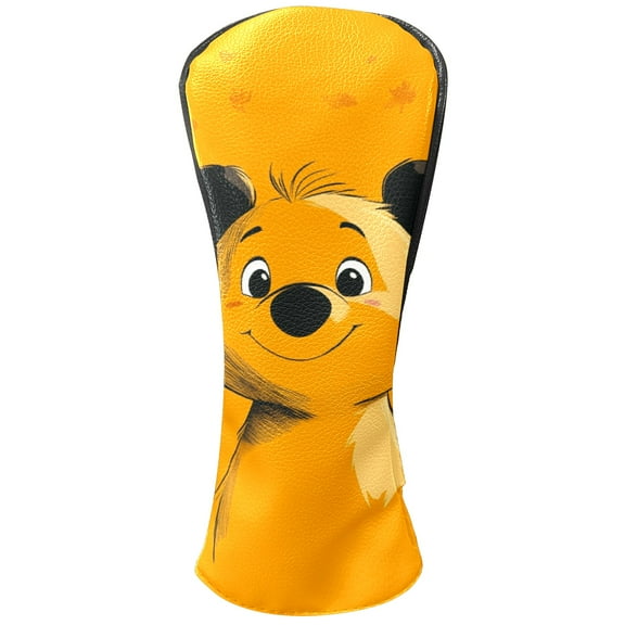 Golf Club Covers PU Leather Waterproof Head Covers for Fairway Woods Hybrids Cute Bear