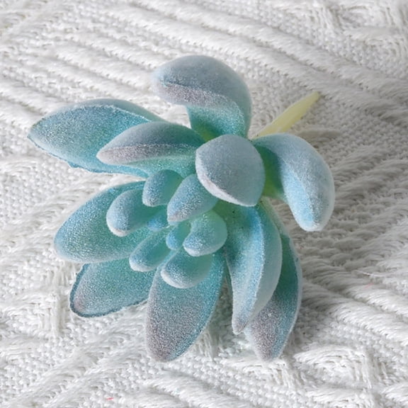 Artificial Flowers Artificial Flocked Succulents Succulent Plants Faux Premium Decor For Diy Crafting Home Floral Wall Garden Arrangement Decoration,Blue Home Decoration Artificial flowers