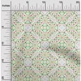 thumbnail image 1 of oneOone Cotton Cambric Green Fabric Dot & Quatrefoil Geometric Diy Clothing Quilting Fabric Print Fabric By Yard 56 Inch Wide, 1 of 4