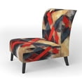 thumbnail image 3 of Designart "Angle Profond en Rouge et Noir II" Chaise d'Appoint Rembourrée Abstraits Rouges - Fauteuil Moderne pour Chambre, 3 of 7