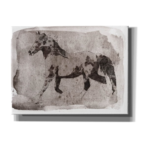 Epic Graffiti 'Dark Brown Horse Running' by Irena Orlov, Canvas Wall Art, 16"x12"